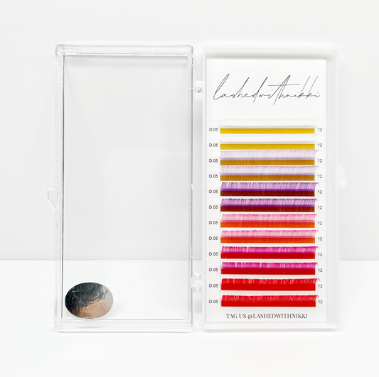 OMBRE WHITE/PURPLE/PINK/RED VOLUME TRAYS